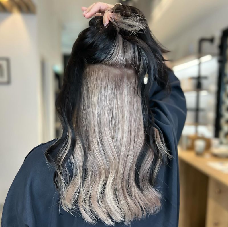 Ash Blonde Peekaboo Highlights