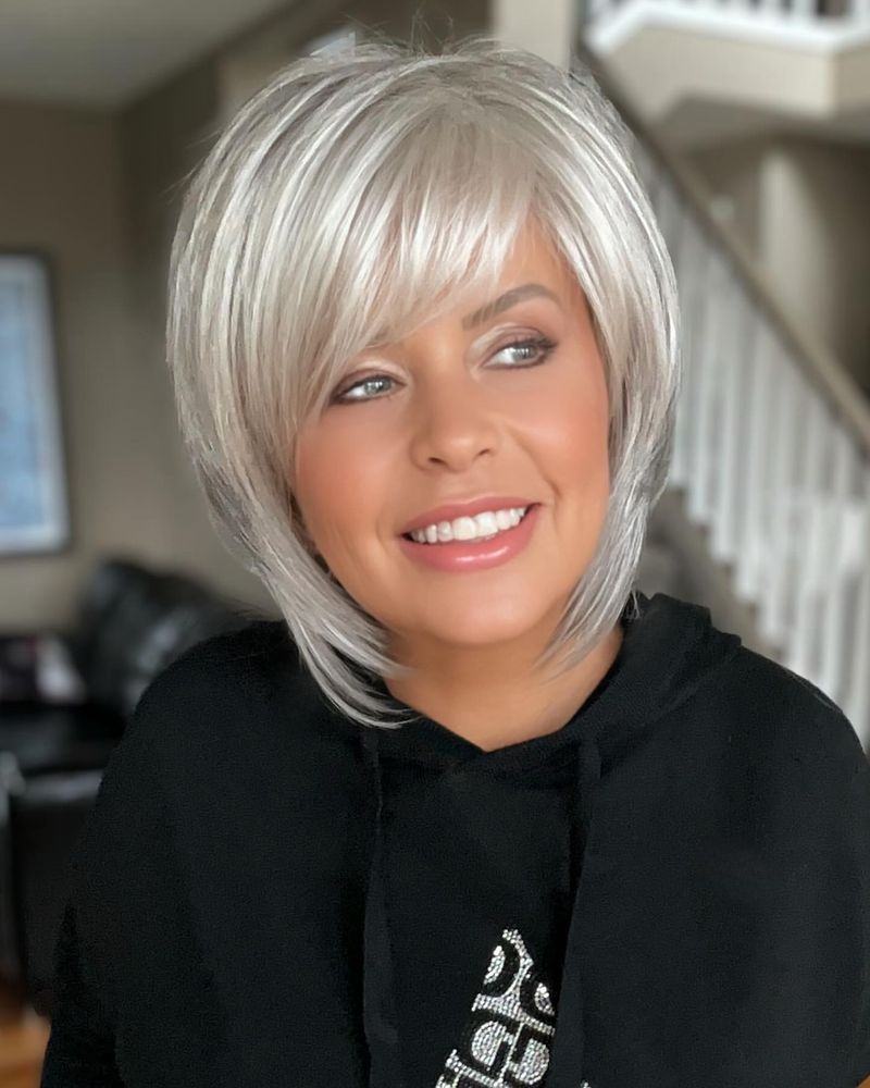 Asymmetrical Bob with Side-Swept Bangs