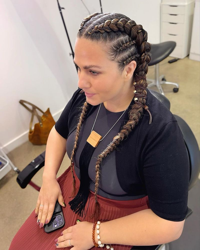 Cornrow Braids with Curled Back