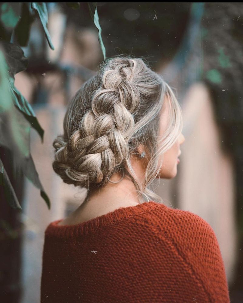 Crown Braid with Curly Back