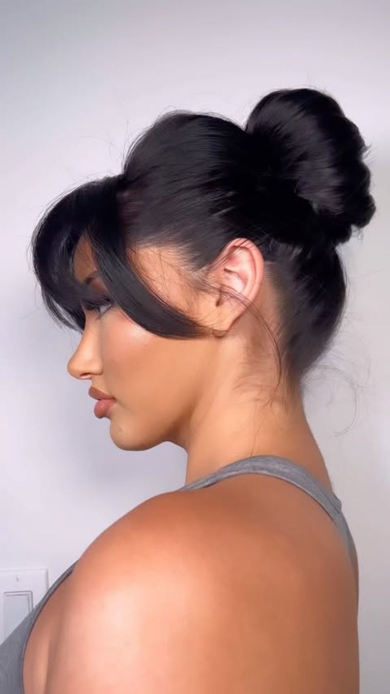 Curtain Bangs with Ponytail