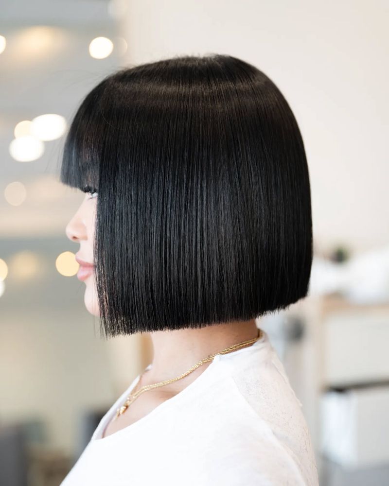 Sleek Bob with Blunt Bangs