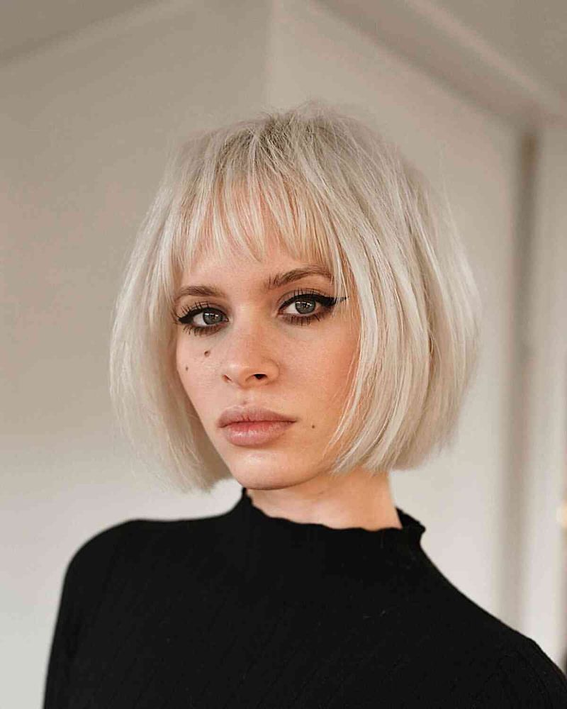 Textured Bob with Wispy Bangs