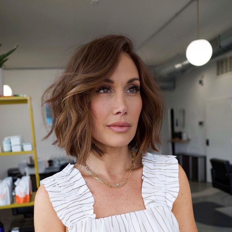 Wavy Bob with Side Bangs