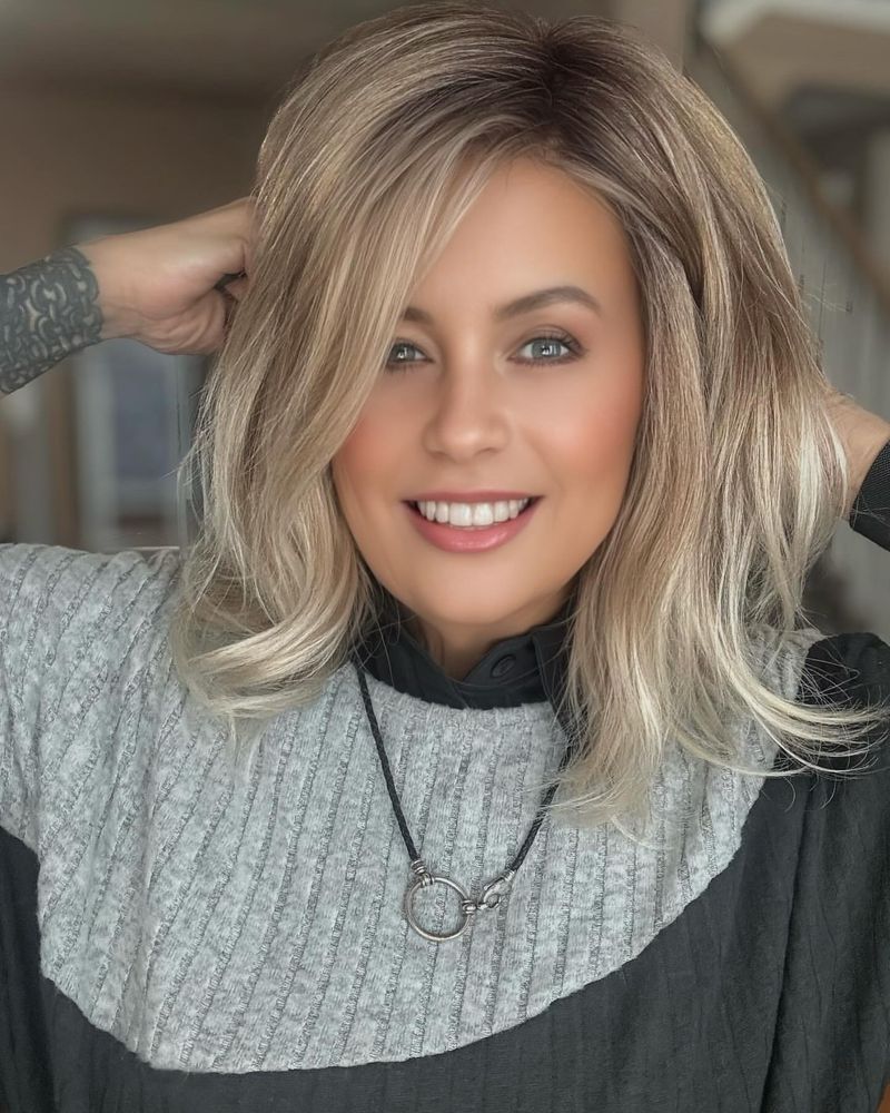 Wavy Bob with Side Part