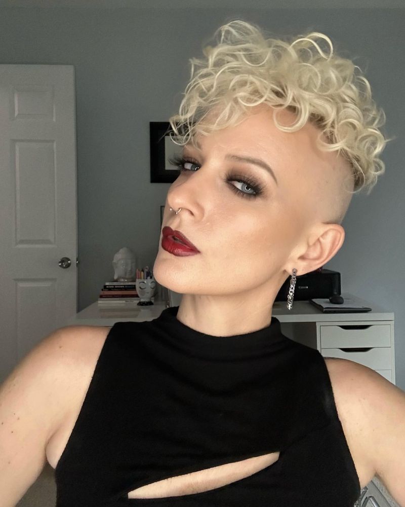 Curly Blonde Pixie