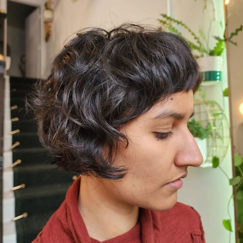 Curly Short Bob with Curly Bangs
