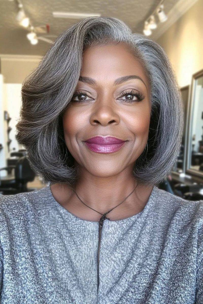 Edgy Grey Bob