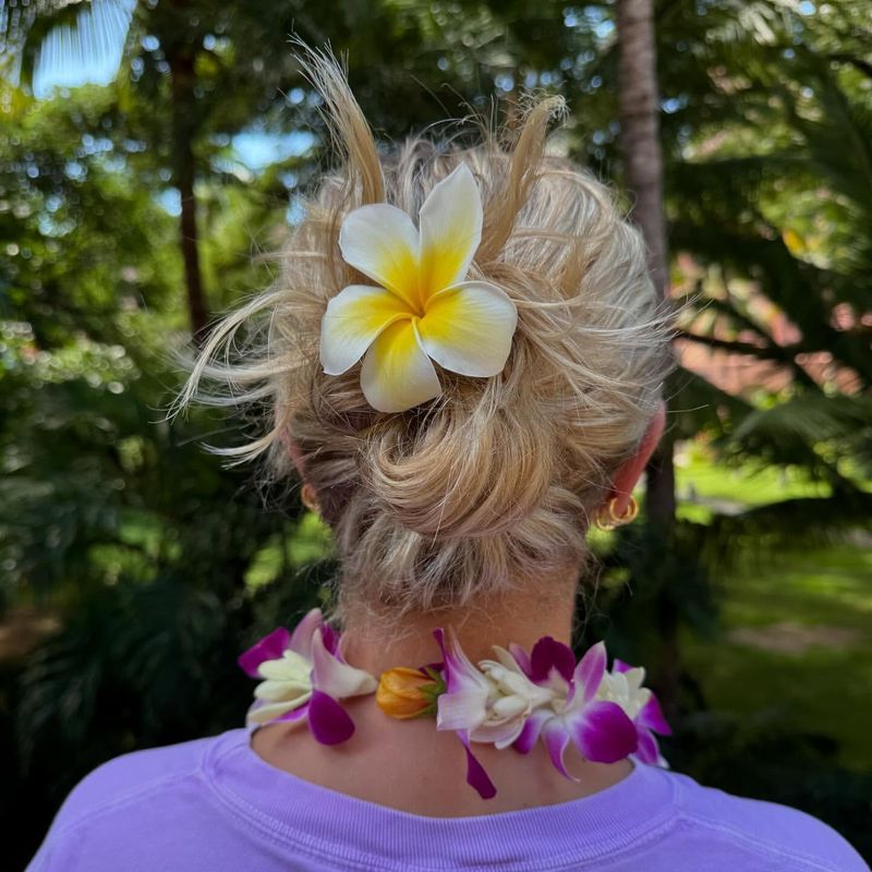 Messy Bun with Flowers