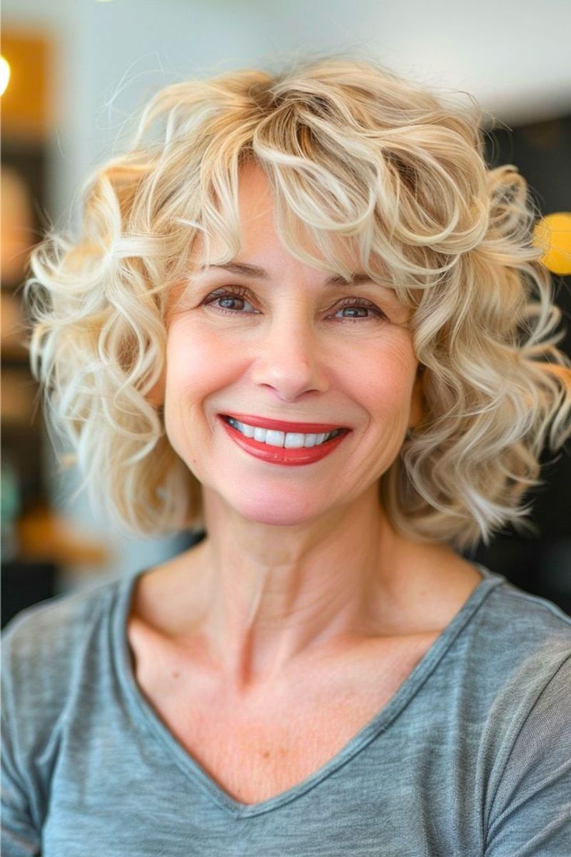 Messy Curly Bob