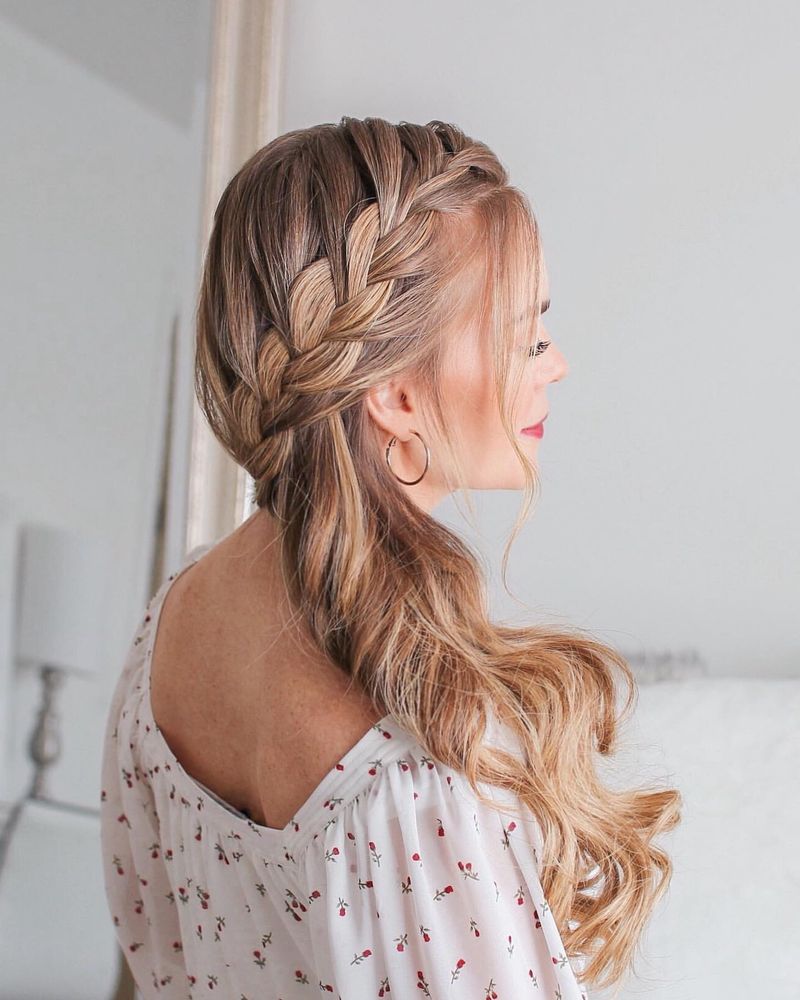 Side Part Braided Crown