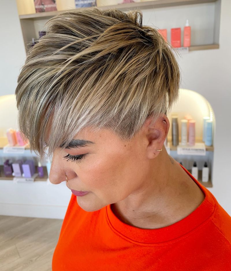 Textured Pixie with Highlights