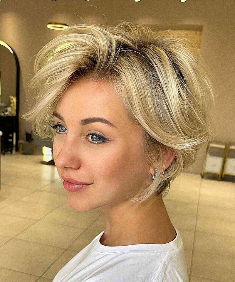 Voluminous Blonde Pixie