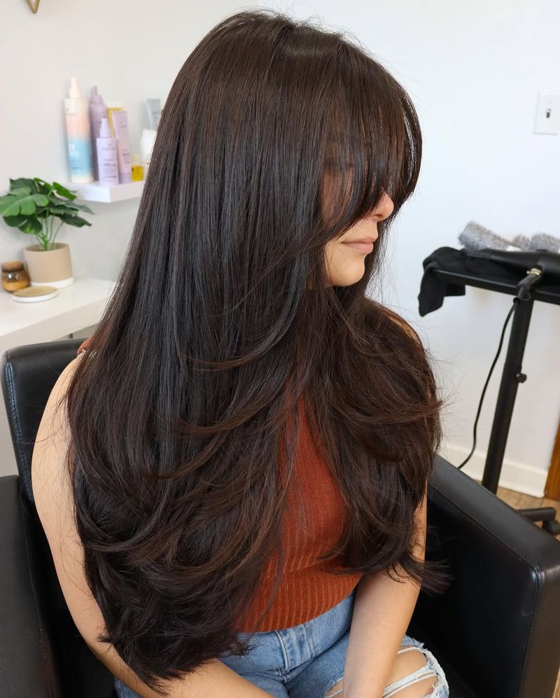 Long Layers with Bangs