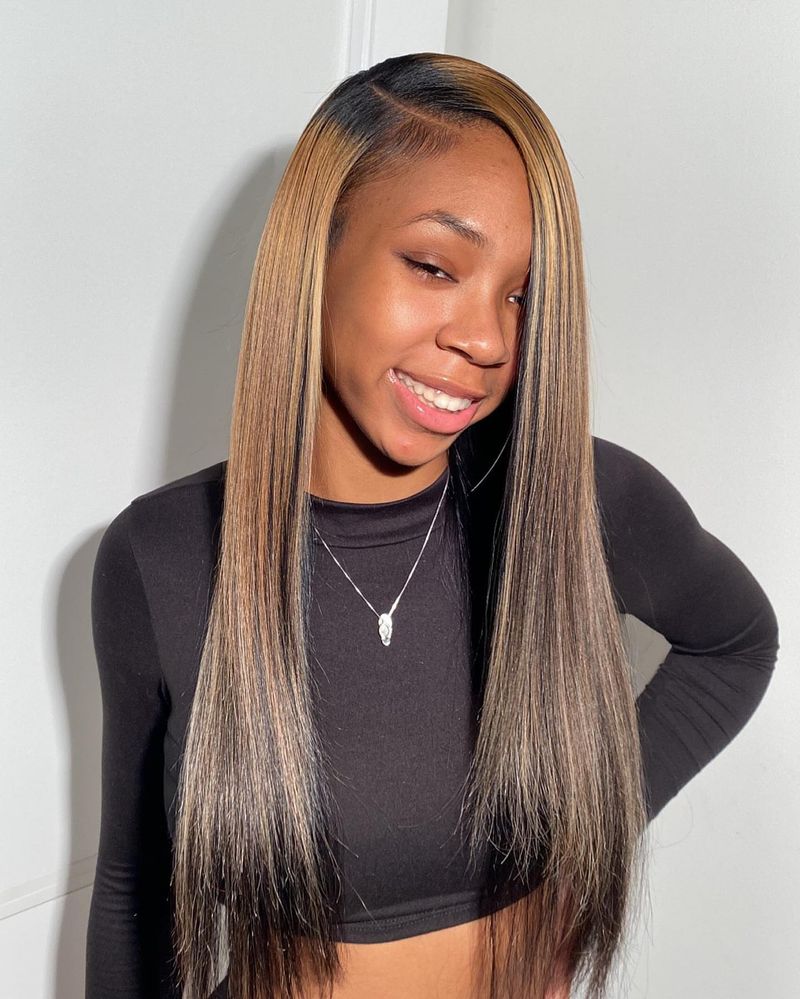 Side-Parted Straight Hair