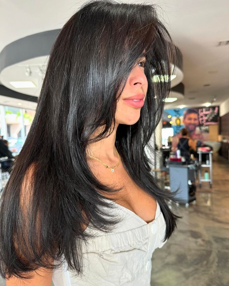 Side-Swept Bangs with Layers