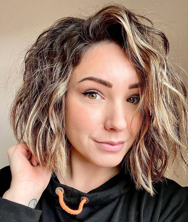 Chin-Length Curly Bob