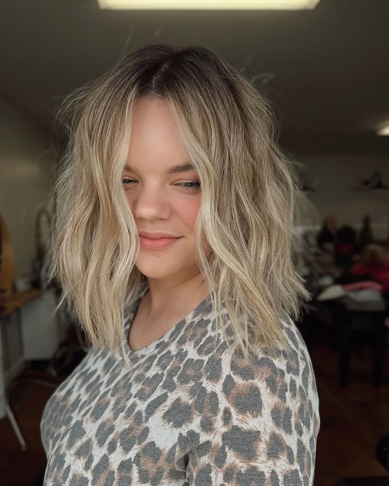 Choppy Lob with Balayage