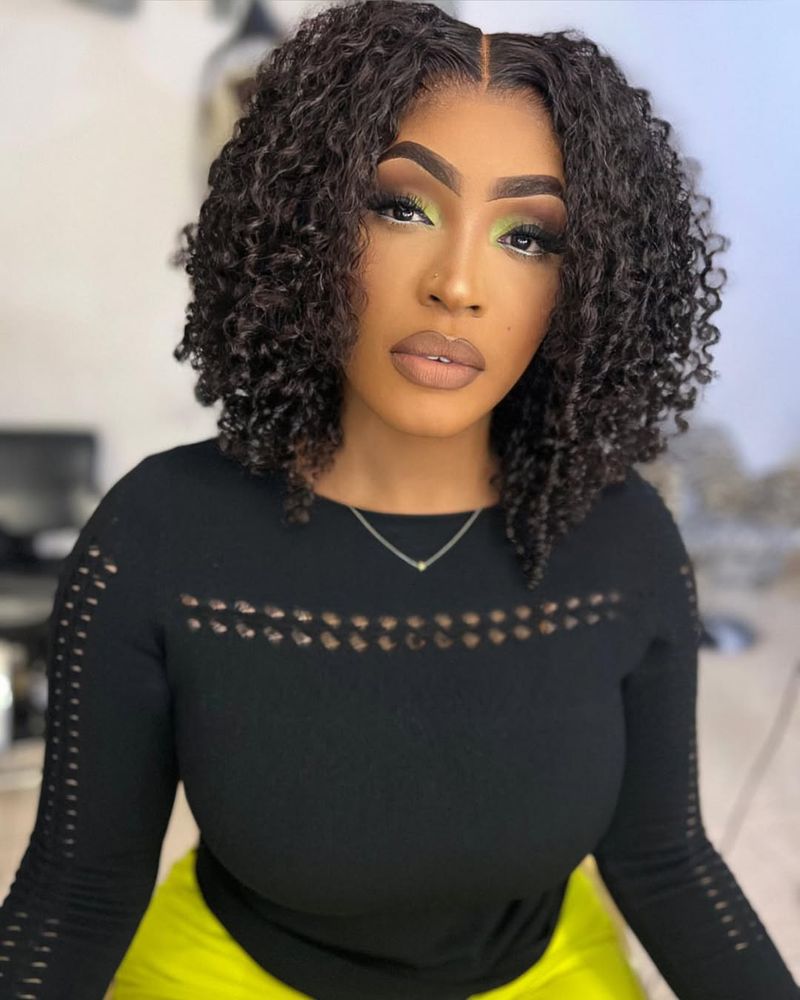 Curly Bob with Middle Part