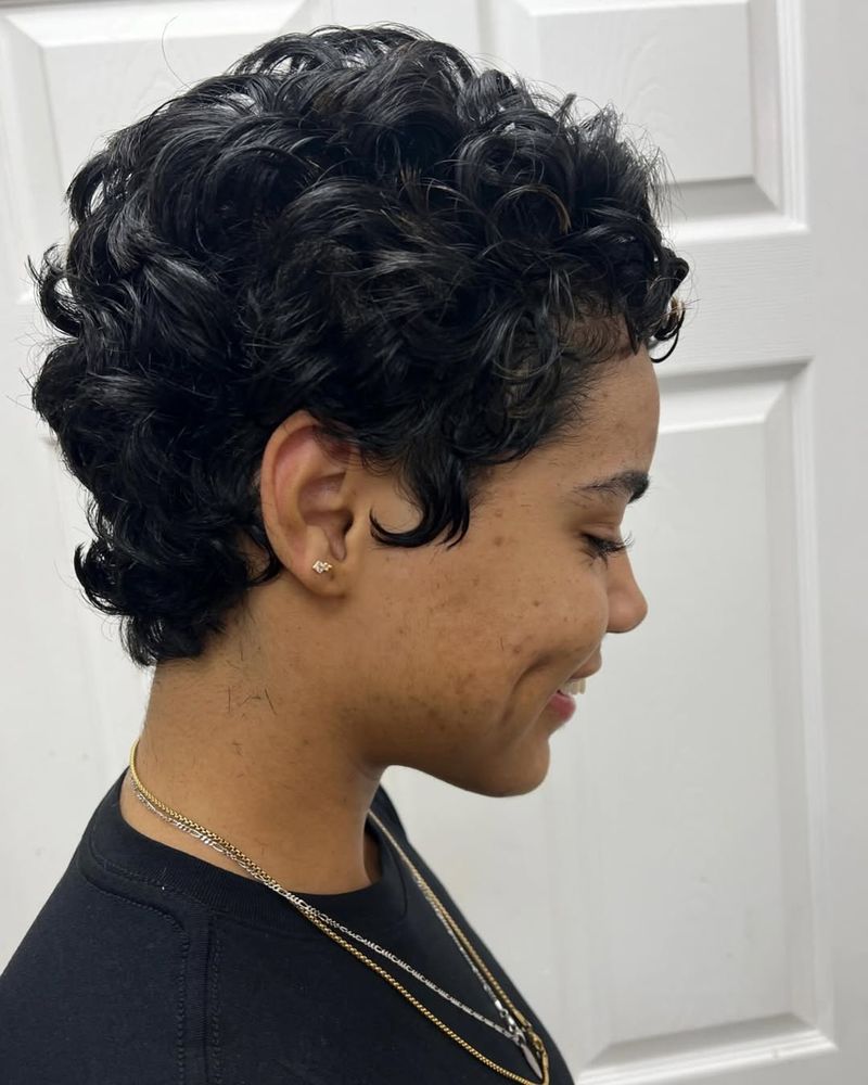 Curly Long Pixie