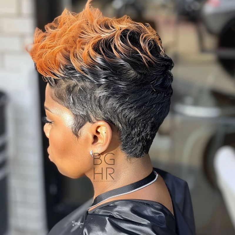 Curly Pixie with Color Pop