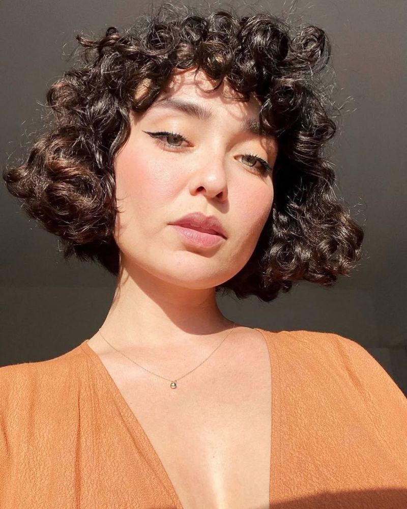 Edgy Curly Bob