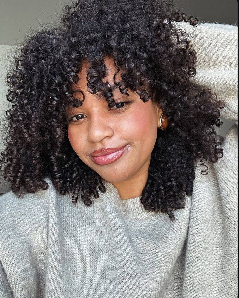 Layered Curls with Bangs