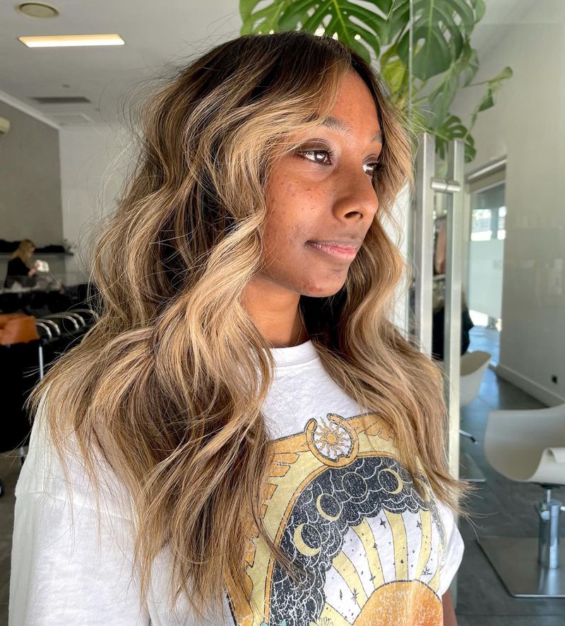 Caramel Balayage with Soft Curls